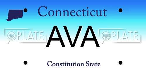 AVA Connecticut License Plate