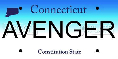 AVENGER Connecticut License Plate