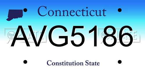 AVG5186 Connecticut License Plate
