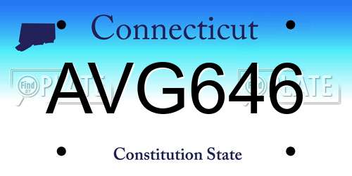 AVG646 Connecticut License Plate