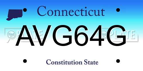 AVG64G Connecticut License Plate