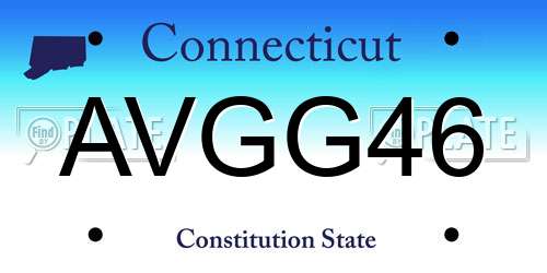 AVGG46 Connecticut License Plate