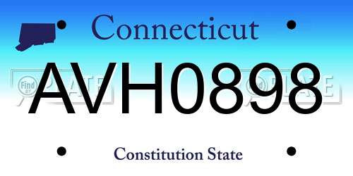 AVH0898 Connecticut License Plate