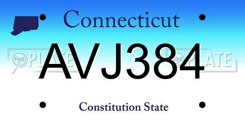AVJ384 Connecticut License Plate
