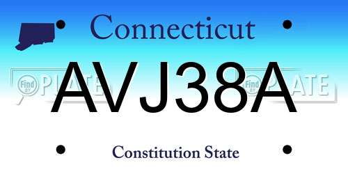 AVJ38A Connecticut License Plate