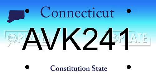 AVK241 Connecticut License Plate