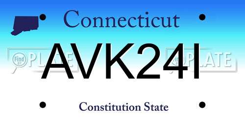 AVK24I Connecticut License Plate