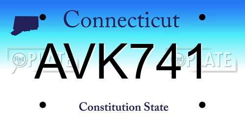 AVK741 Connecticut License Plate