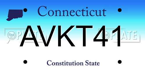 AVKT41 Connecticut License Plate