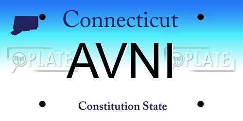 AVNI Connecticut License Plate