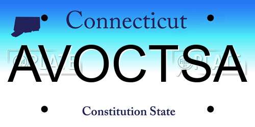 AVOCTSA Connecticut License Plate