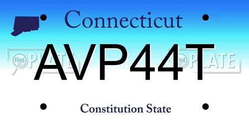 AVP44T Connecticut License Plate