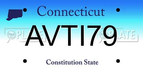 AVTI79 Connecticut License Plate