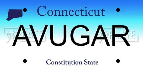 AVUGAR Connecticut License Plate