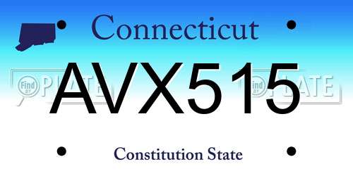 AVX515 Connecticut License Plate