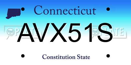 AVX51S Connecticut License Plate