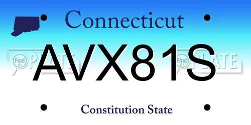AVX81S Connecticut License Plate