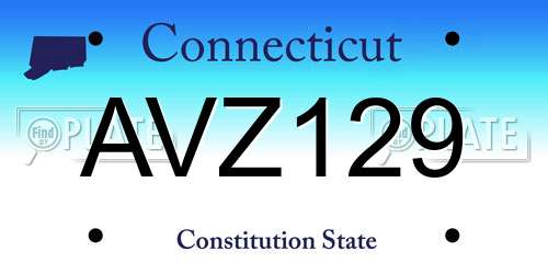 AVZ129 Connecticut License Plate