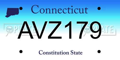 AVZ179 Connecticut License Plate