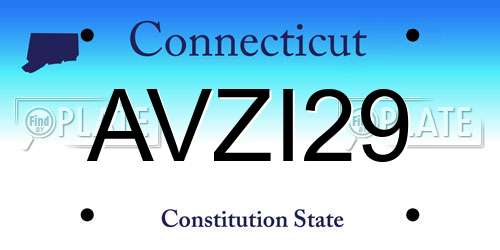 AVZI29 Connecticut License Plate