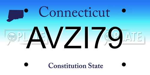 AVZI79 Connecticut License Plate