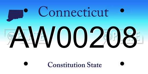 AW00208 Connecticut License Plate