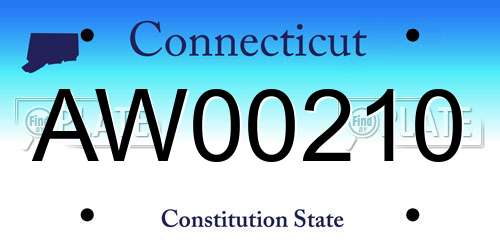 AW00210 Connecticut License Plate