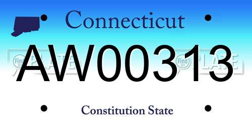 AW00313 Connecticut License Plate