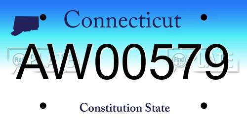 AW00579 Connecticut License Plate
