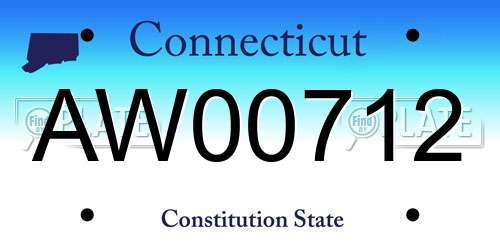 AW00712 Connecticut License Plate