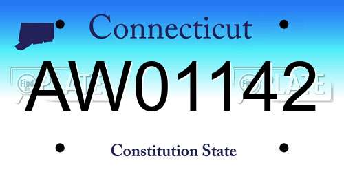 AW01142 Connecticut License Plate