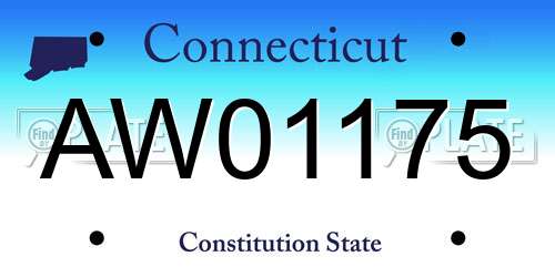AW01175 Connecticut License Plate