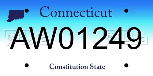 AW01249 Connecticut License Plate