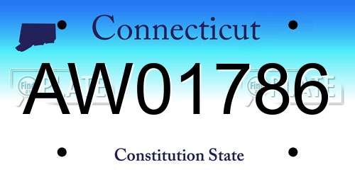 AW01786 Connecticut License Plate