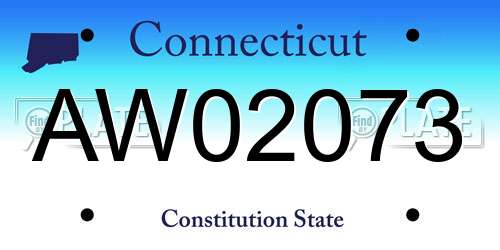 AW02073 Connecticut License Plate