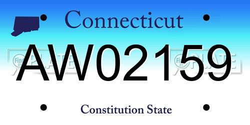 AW02159 Connecticut License Plate