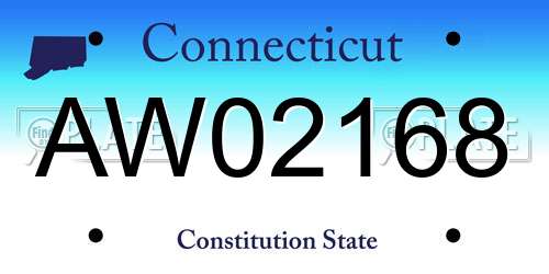 AW02168 Connecticut License Plate
