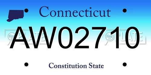 AW02710 Connecticut License Plate