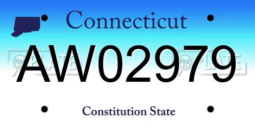 AW02979 Connecticut License Plate