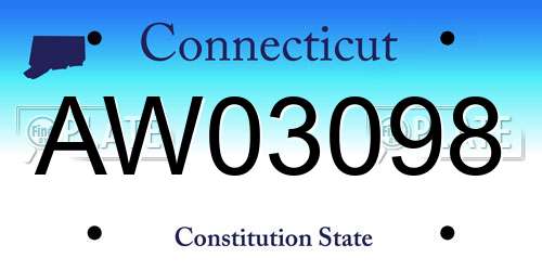 AW03098 Connecticut License Plate
