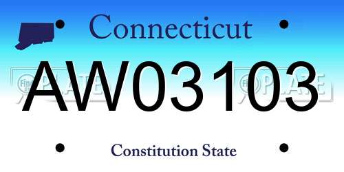 AW03103 Connecticut License Plate