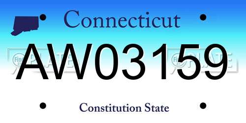 AW03159 Connecticut License Plate