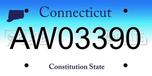 AW03390 Connecticut License Plate