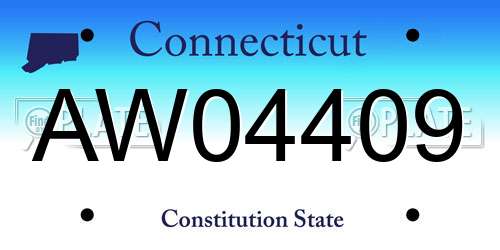 AW04409 Connecticut License Plate
