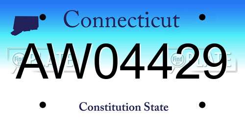 AW04429 Connecticut License Plate