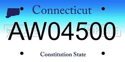 AW04500 Connecticut License Plate