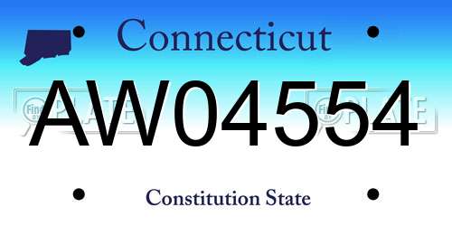 AW04554 Connecticut License Plate
