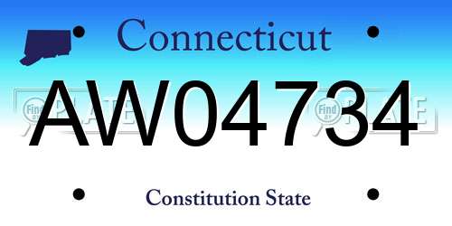 AW04734 Connecticut License Plate