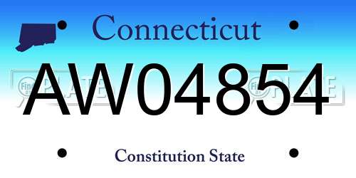 AW04854 Connecticut License Plate