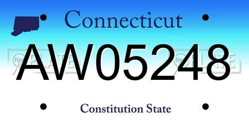 AW05248 Connecticut License Plate
